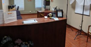 desk in Livermore office